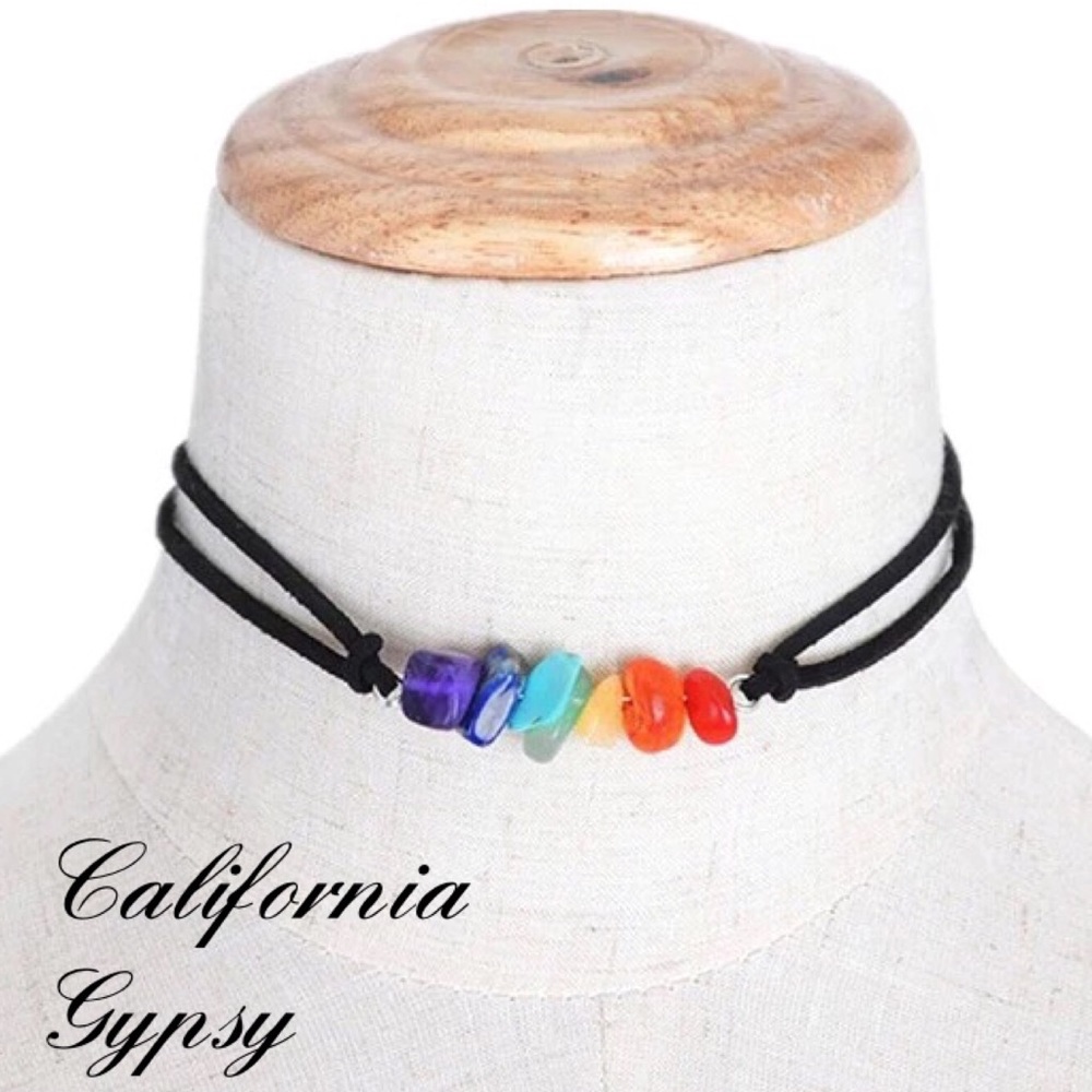 Chakra Stone Boho Choker - Picture 1 of 2